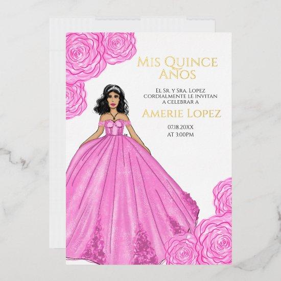 Pink Spanish Quinceanera  Foil