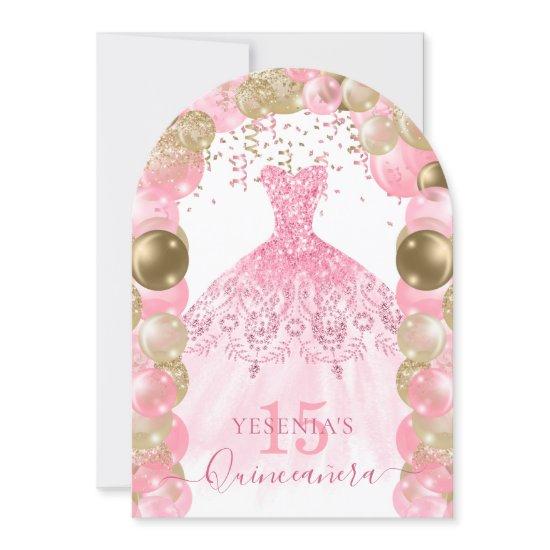 Pink Sparkle Dress Quinceañera Balloon