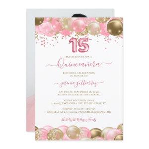 Pink Sparkle Glam Quinceañera Balloon Photo
