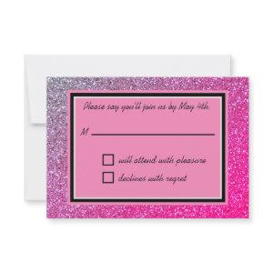 Pink Sparkles RSVP Card