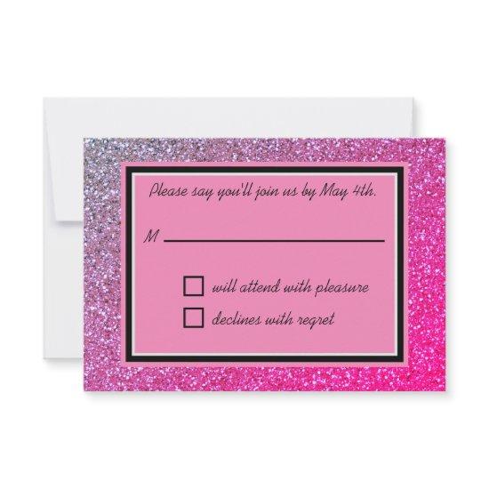 Pink Sparkles RSVP Card