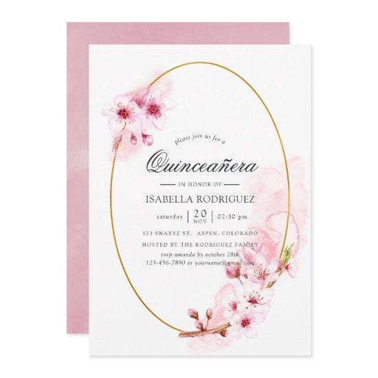 Pink Spring Cherry Blossom Quinceañera