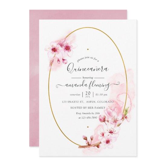 Pink Spring Cherry Blossom Quinceañera
