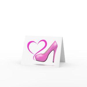 Pink Stiletto High Heels Thank You or Blank Note