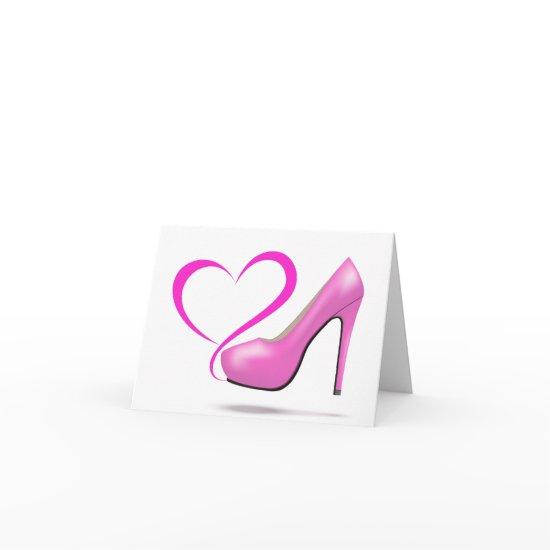 Pink Stiletto High Heels Thank You or Blank Note