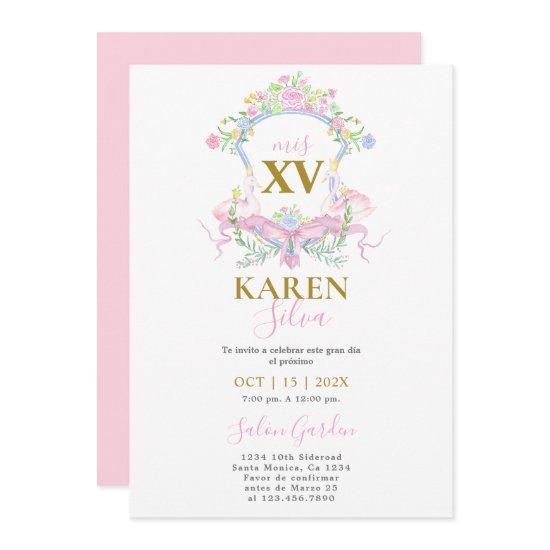 Pink Swan Crest Quinceanera
