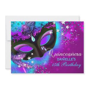 Pink & Teal Masquerade Quinceanera
