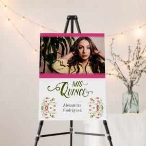 Pink Traditional Mexican Floral Photo Quinceanera Foam Board