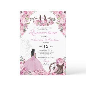 Pink Western Charra Floral Boots Quinceañera