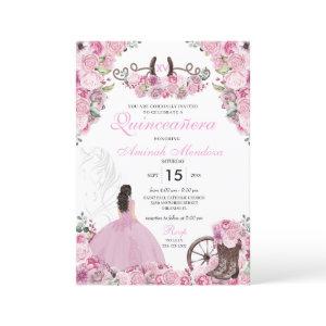 Pink Western Charra Floral Boots Quinceañera