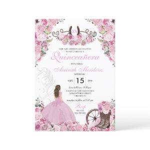 Pink Western Charra Floral Boots Quinceañera