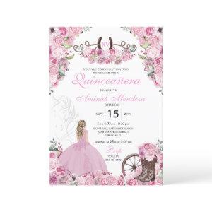 Pink Western Charra Floral Boots Quinceañera