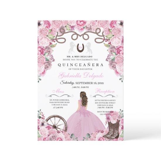 Pink Western Charra Girl Ranchero Quinceanera