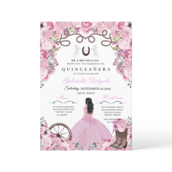Pink Western Charra Girl Ranchero Quinceanera