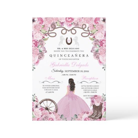 Pink Western Charra Girl Ranchero Quinceanera