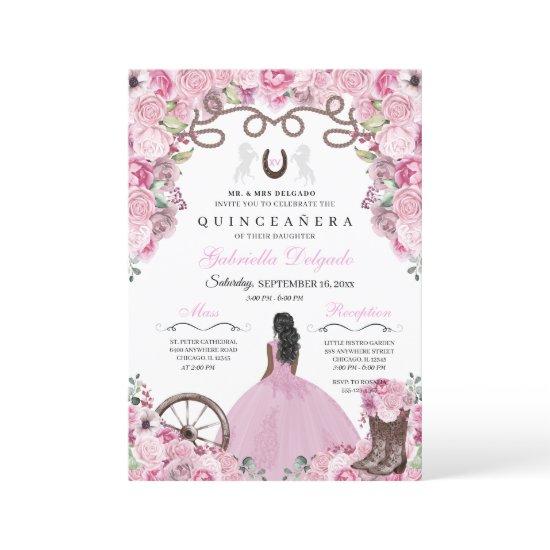 Pink Western Charra Girl Ranchero Quinceanera