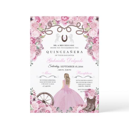 Pink Western Charra Girl Ranchero Quinceanera