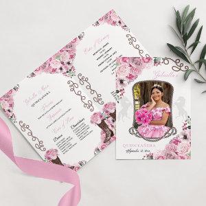 Pink Western Charro Quinceañera Program
