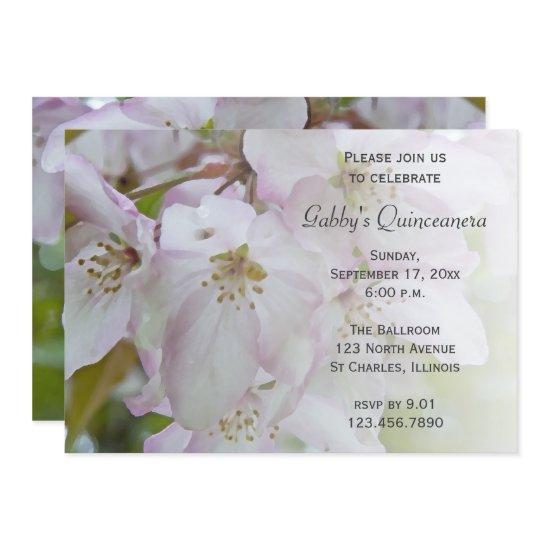 Pink White Crab Apple Flower Blossoms Quinceanera