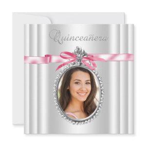 Pink White Photo Quinceanera