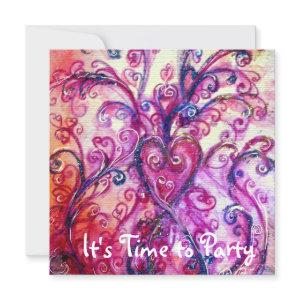 PINK WHITE WHIMSICAL FLOURISHES Floral Heart Party