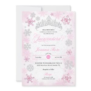 Pink Winter Wonderland Snowflake Quinceanera