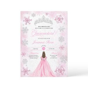 Pink Winter Wonderland Snowflake Quinceanera