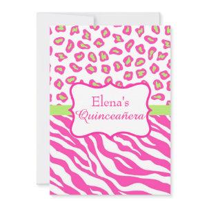 Pink Zebra Leopard Skin Quinceañera