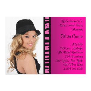 Pink Zebra Photo Sweet Sixteen Birthday Party