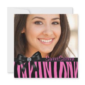 Pink Zebra Photo Sweet Sixteen Birthday Party
