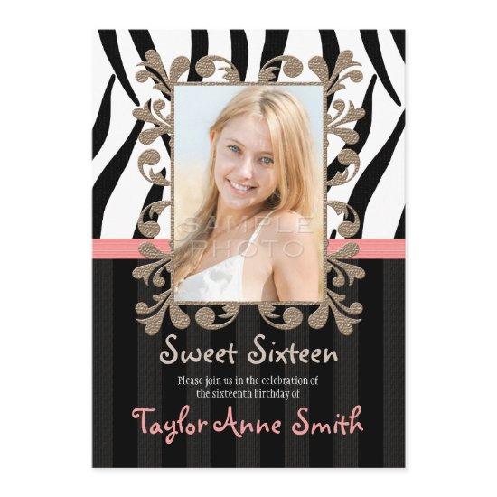 Pink Zebra Sweet Sixteen Photo