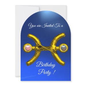 PISCES Gold Aqua Blue Zodiac Birthday Party