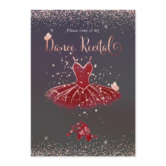 PixDezines Burgundy Tutu Butterflies Dance Recital