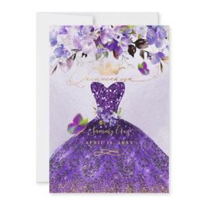 PixDezines Butterflies Quinceanera, Dark Purple In
