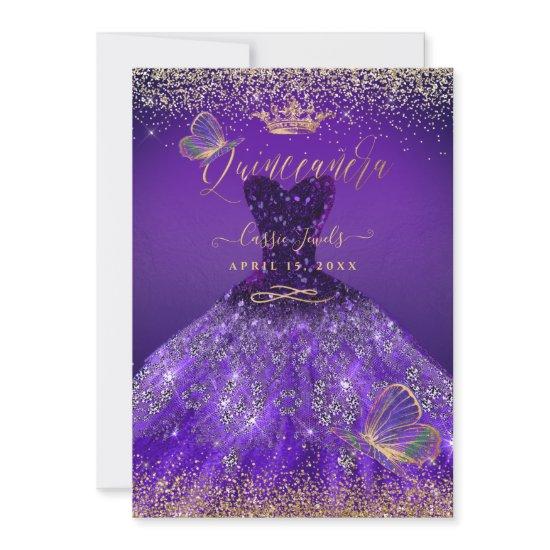 PixDezines Butterflies Quinceanera, Dark Purple