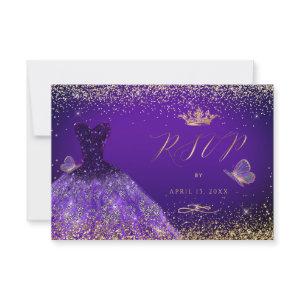 PixDezines Butterflies Quinceanera RSVP, Purple