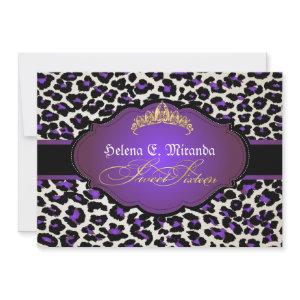 PixDezines cheetah+tiara/sweet sixteen