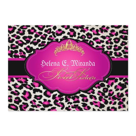 PixDezines cheetah+tiara/sweet sixteen