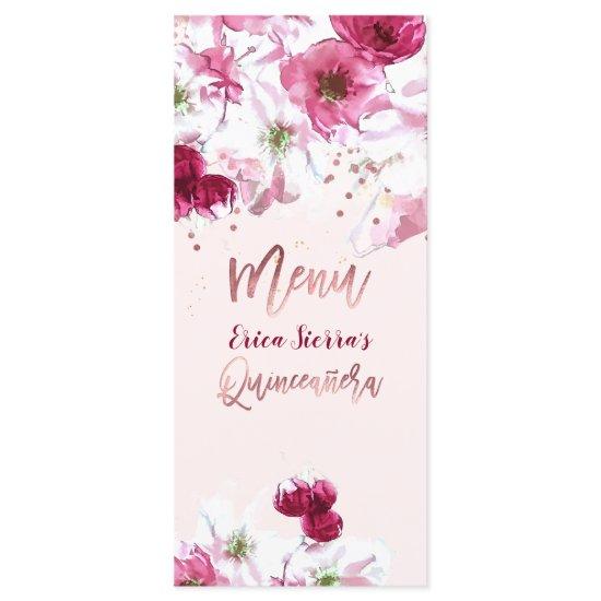 PixDezines Cherry Blossoms Quinceanera Menu