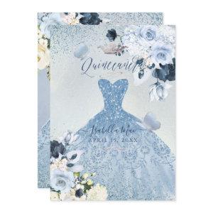 PixDezines Dusty Blue Roses Quinceanera