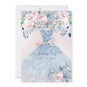 PixDezines Dusty Pink Blue Peonies Quinceanera