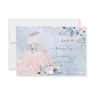 PixDezines Dusty Pink Blue Peonies RSVP