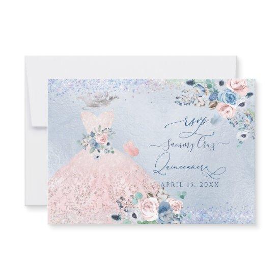 PixDezines Dusty Pink Blue Peonies RSVP