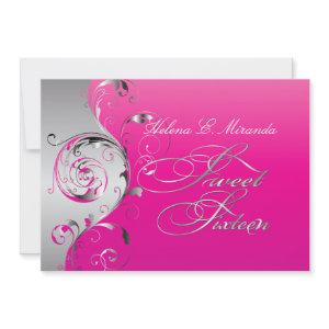 PixDezines Filigree+swirls/silver+hot pink