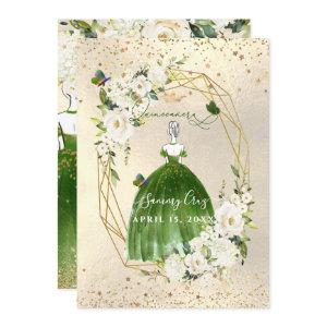 PixDezines Green Quinceanera H2 Alabaster Roses