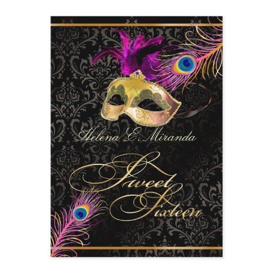 PixDezines peacock sweet 16 masquerade/DIY color!!
