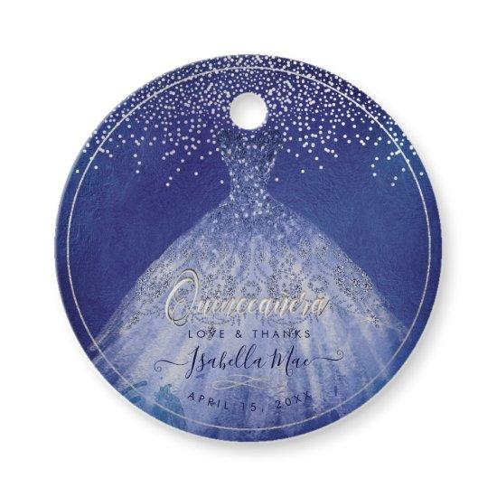 PixDezines Quinceanera Blue Ombre Favor Tags