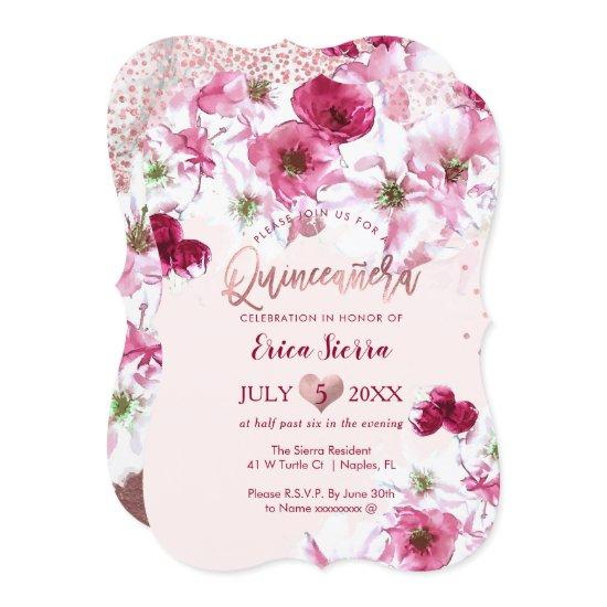 PixDezines Quinceañera/Dark Cherry Blossoms