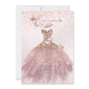 PixDezines Quinceanera Dusty Rose Glitter Gown