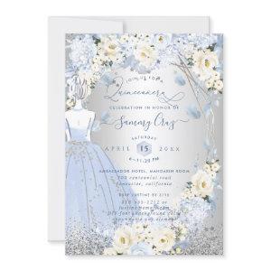 PixDezines Quinceanera H2 Flowers Dusty Blue Roses